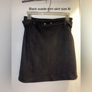 Black Suede Mini Skirt